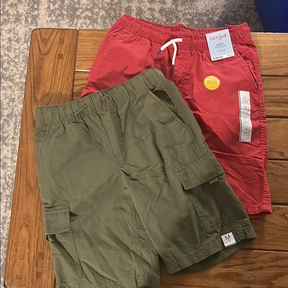 Cat & Jack Red and Green Shorts Lightweight and Comfortable